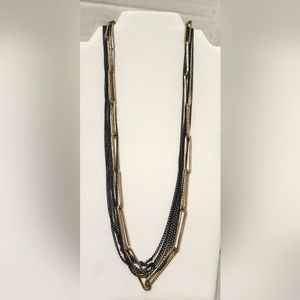 36 inch Necklace, Black and Gold in Color